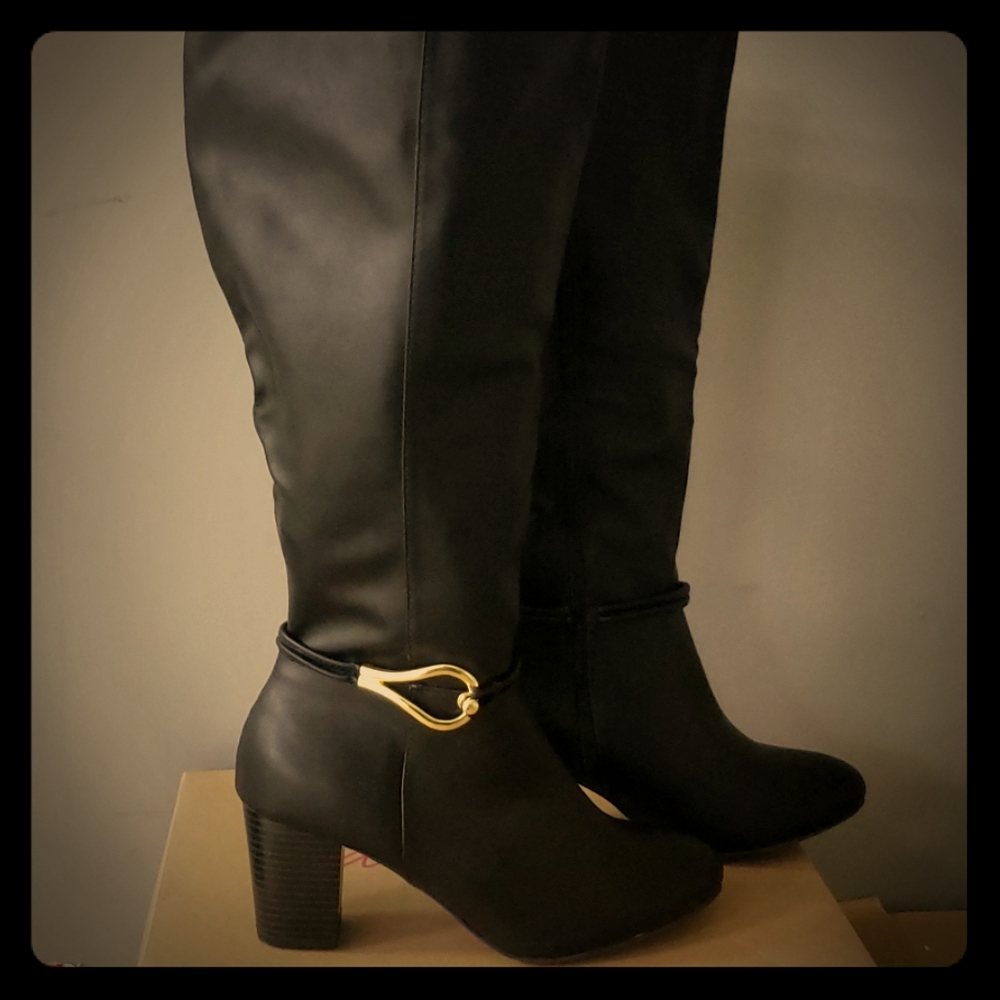 Black Knee High❗EXTENDED CALF❗Heeled Boots
